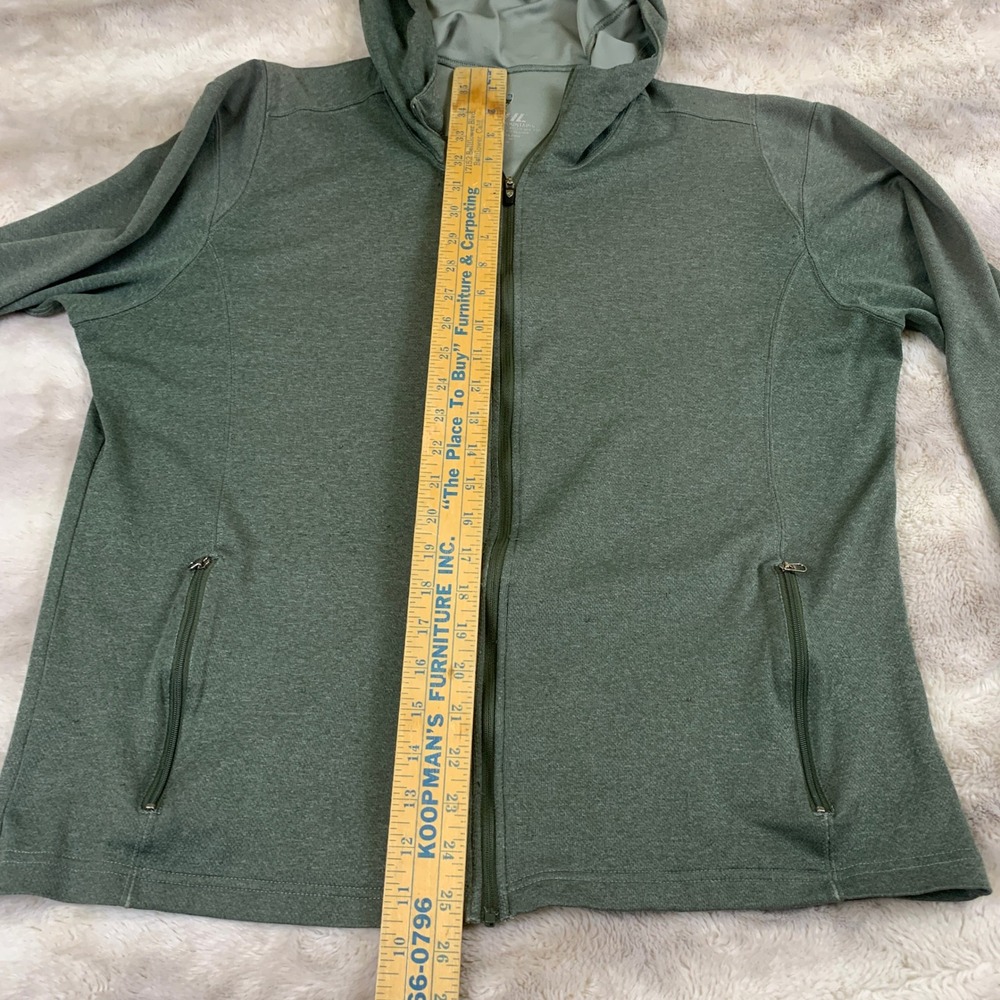 Kuhl Mens Full Zip Hoodie Green Heathered Performance Pullover Thumbholes Large - Picture 4 of 11